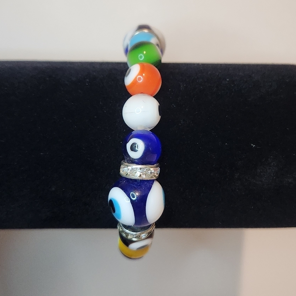 Chunky Stretchy Evil Eye Large Beaded Lucky Bracelet